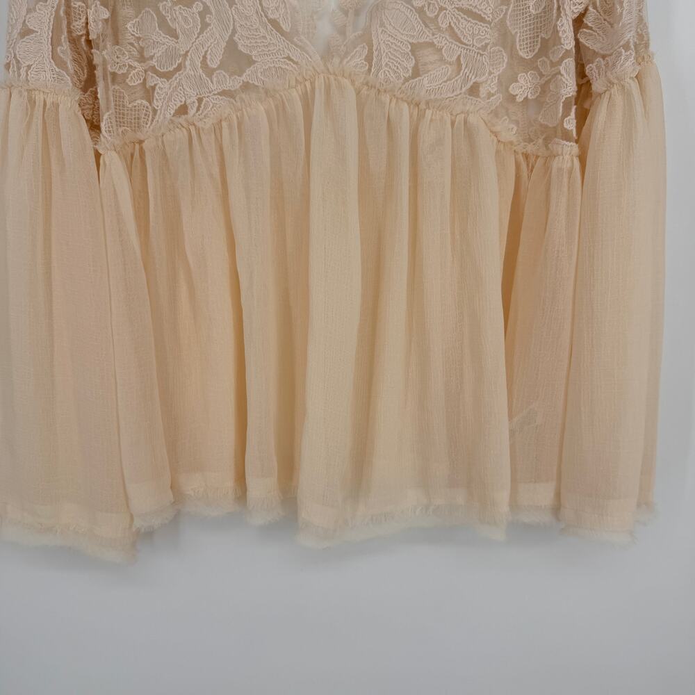 Altar’d State Cream Sheer Rosemary Lace Ethereal Tunic Top Womens Medium - Picture 13 of 13